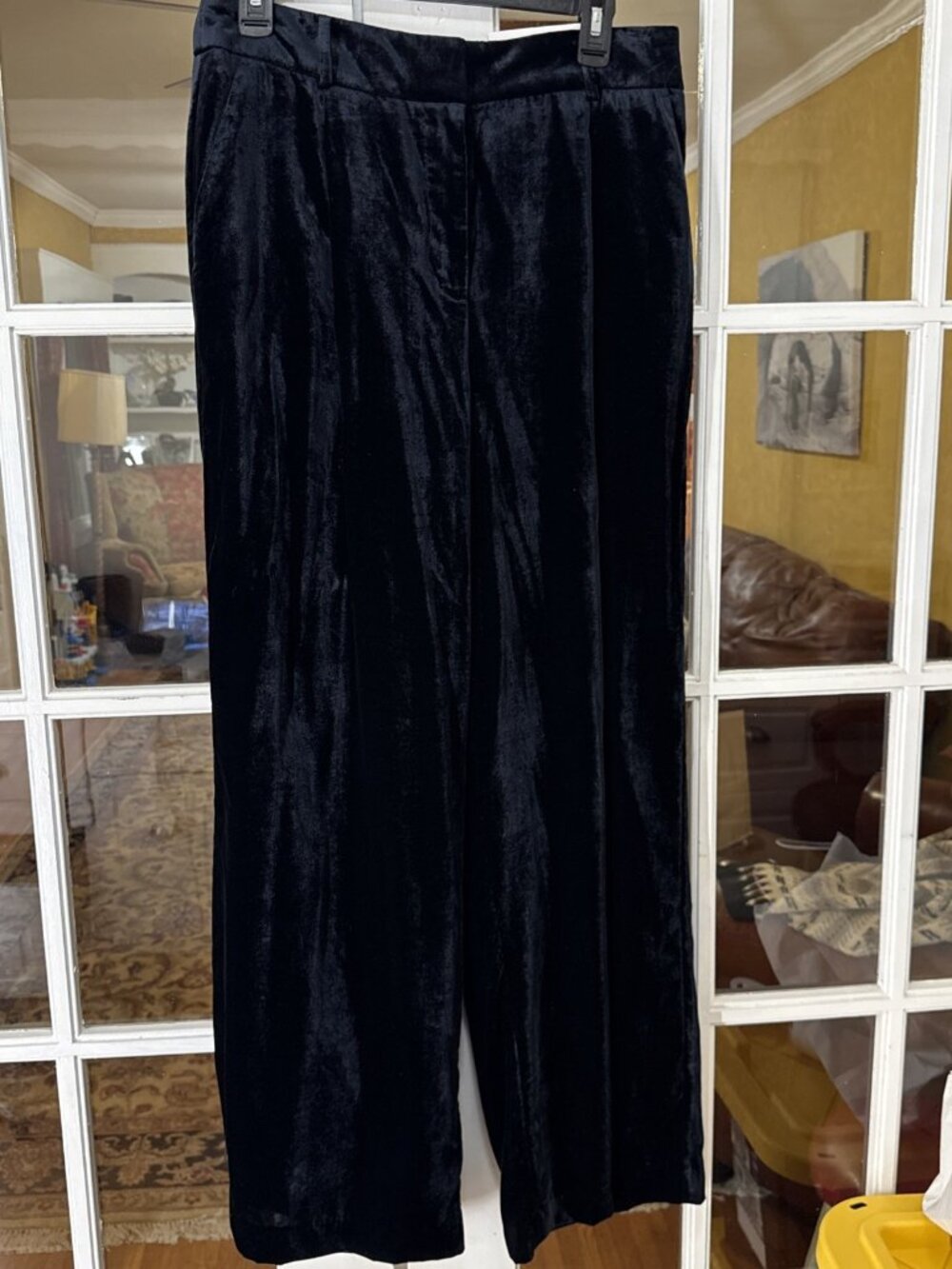 Loft Women's Velvet 8 Curvy Wide Leg Pants  NWT Black High Rise Stunning 30x30